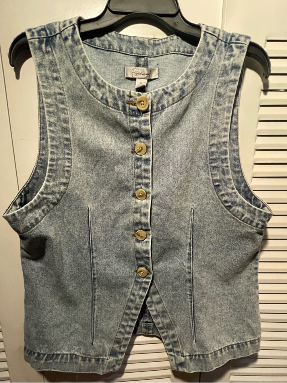 Rosewood Light Wash Denim Button-Front Vest